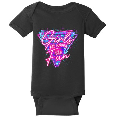Funny 80s Girl Just Wanna Have Fun Nostalgia 1980s Baby Bodysuit