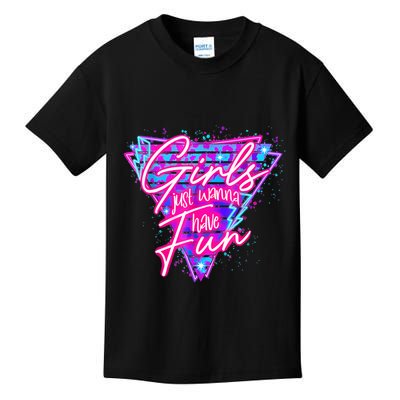 Funny 80s Girl Just Wanna Have Fun Nostalgia 1980s Kids T-Shirt