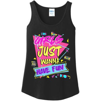 Funny 80s Girl Just Wanna Have Fun 80s Birthday Ladies Essential Tank