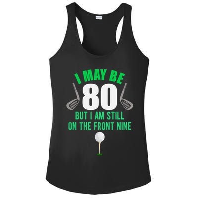Funny 80th Golf Birthday Gift 80 Year Old Birthday Golfing Funny Gift Ladies PosiCharge Competitor Racerback Tank