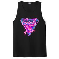 Funny 80s Girl Just Wanna Have Fun 1980s Style PosiCharge Competitor Tank