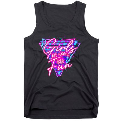 Funny 80s Girl Just Wanna Have Fun 1980s Style Tank Top