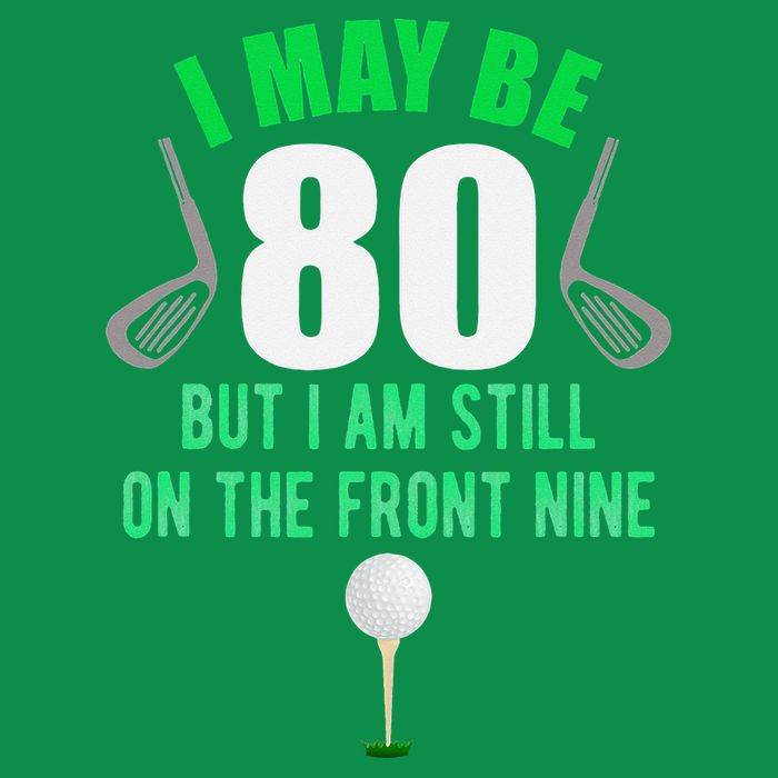 Funny 80th Golf Birthday 80 Year Old Birthday Golfing V-Neck T-Shirt