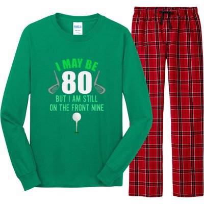 Funny 80th Golf Birthday 80 Year Old Birthday Golfing Long Sleeve Pajama Set