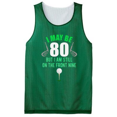 Funny 80th Golf Birthday 80 Year Old Birthday Golfing Mesh Reversible Basketball Jersey Tank