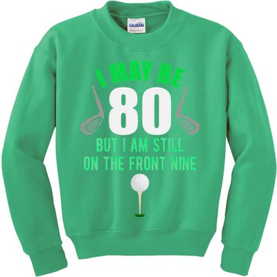 Funny 80th Golf Birthday 80 Year Old Birthday Golfing Kids Sweatshirt