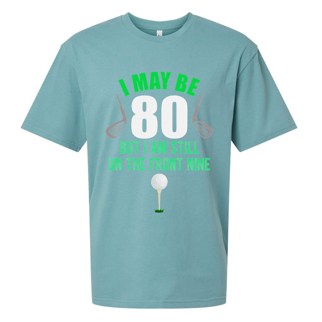 Funny 80th Golf Birthday 80 Year Old Birthday Golfing Sueded Cloud Jersey T-Shirt