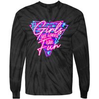 Funny 80S Girl Just Wanna Have Fun 1980s Style Tie-Dye Long Sleeve Shirt