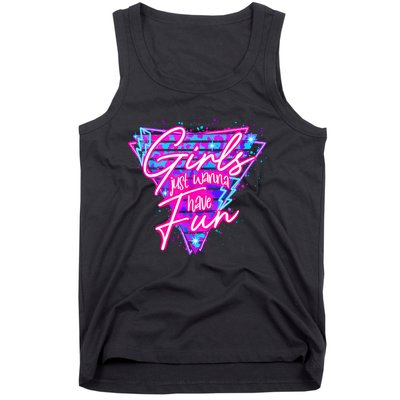 Funny 80S Girl Just Wanna Have Fun 1980s Style Tank Top