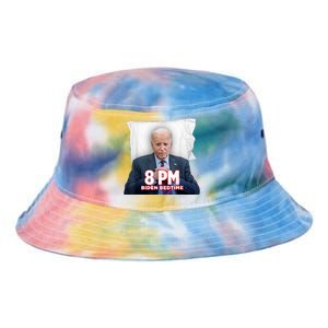 Funny 8 Pm Biden Bedtime Biden Trump Vs Biden Debate 2024 Tie Dye Newport Bucket Hat