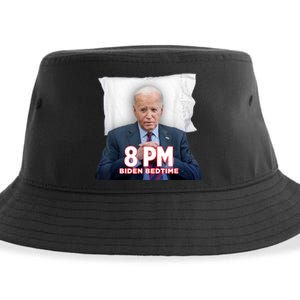 Funny 8 Pm Biden Bedtime Biden Trump Vs Biden Debate 2024 Sustainable Bucket Hat