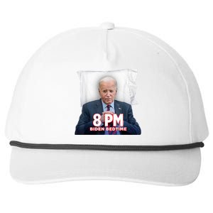 Funny 8 Pm Biden Bedtime Biden Trump Vs Biden Debate 2024 Snapback Five-Panel Rope Hat