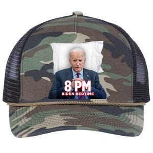 Funny 8 Pm Biden Bedtime Biden Trump Vs Biden Debate 2024 Retro Rope Trucker Hat Cap