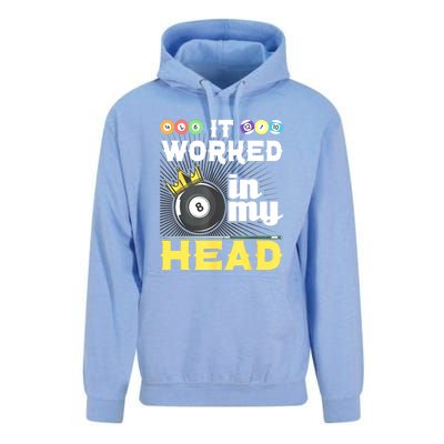 Funny 8ball Pool It Worked In My Head Billiard Player Gift Unisex Surf Hoodie