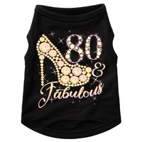 Fabulous & 80 Sparkly Heel 80th Birthday Doggie Tank