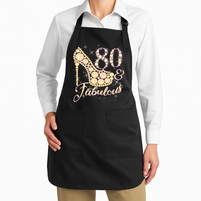 Fabulous & 80 Sparkly Heel 80th Birthday Apron