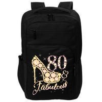 Fabulous & 80 Sparkly Heel 80th Birthday Impact Tech Backpack