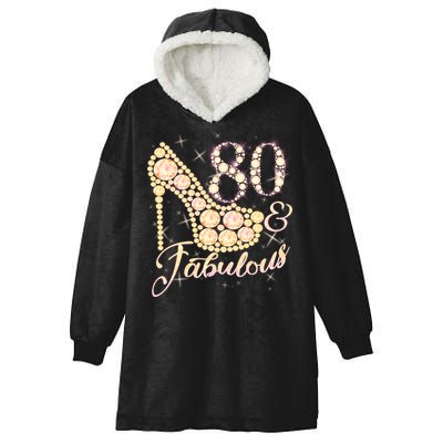 Fabulous & 80 Sparkly Heel 80th Birthday Hooded Wearable Blanket