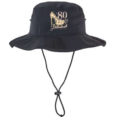Fabulous & 80 Sparkly Heel 80th Birthday Legacy Cool Fit Booney Bucket Hat