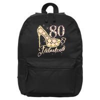 Fabulous & 80 Sparkly Heel 80th Birthday 16 in Basic Backpack