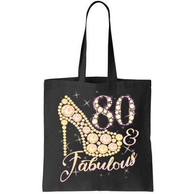 Fabulous & 80 Sparkly Heel 80th Birthday Bag