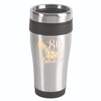 Fabulous & 80 Sparkly Heel 80th Birthday 16oz Travel Tumbler