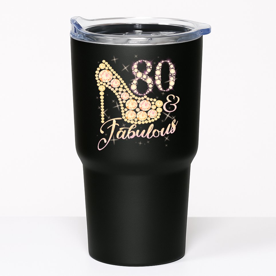 Fabulous & 80 Sparkly Heel 80th Birthday Tumbler