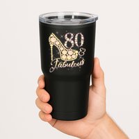 Fabulous & 80 Sparkly Heel 80th Birthday Tumbler