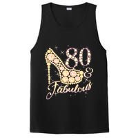 Fabulous & 80 Sparkly Heel 80th Birthday PosiCharge Competitor Tank