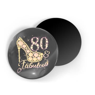 Fabulous & 80 Sparkly Heel 80th Birthday Magnet