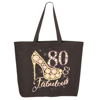 Fabulous & 80 Sparkly Heel 80th Birthday 25L Jumbo Tote