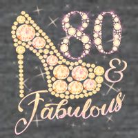 Fabulous & 80 Sparkly Heel 80th Birthday Baby Bodysuit