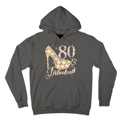 Fabulous & 80 Sparkly Heel 80th Birthday Tall Hoodie