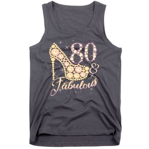 Fabulous & 80 Sparkly Heel 80th Birthday Tank Top