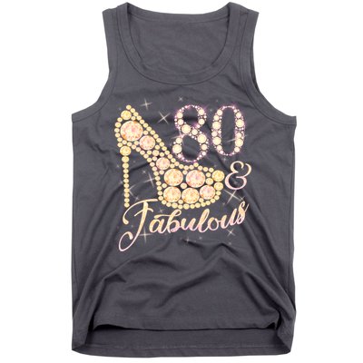 Fabulous & 80 Sparkly Heel 80th Birthday Tank Top