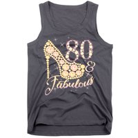 Fabulous & 80 Sparkly Heel 80th Birthday Tank Top