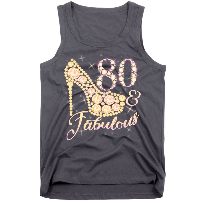 Fabulous & 80 Sparkly Heel 80th Birthday Tank Top