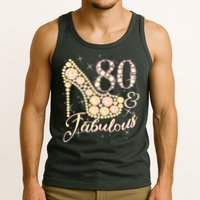 Fabulous & 80 Sparkly Heel 80th Birthday Tank Top