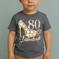 Fabulous & 80 Sparkly Heel 80th Birthday Toddler T-Shirt