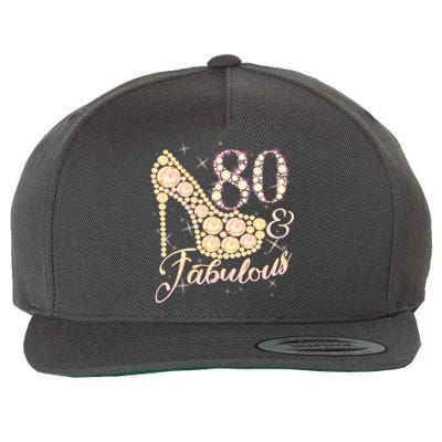 Fabulous & 80 Sparkly Heel 80th Birthday Wool Snapback Cap