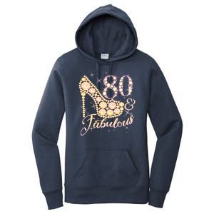 Fabulous & 80 Sparkly Heel 80th Birthday Women's Pullover Hoodie