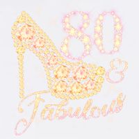 Fabulous & 80 Sparkly Heel 80th Birthday Garment-Dyed Sweatshirt
