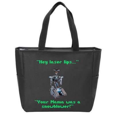 Funny 80s Sarcasm Robotics 5 Johnny Novelty Zip Tote Bag