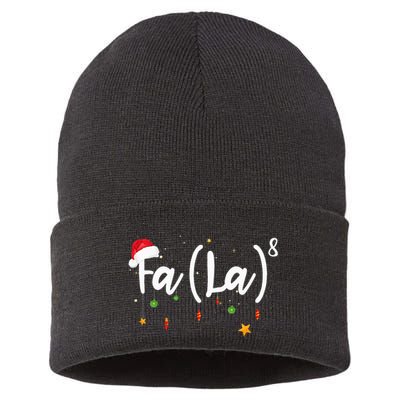 Fa 8 To The Eighth Power Equation Funny Math Christmas Sustainable Knit Beanie