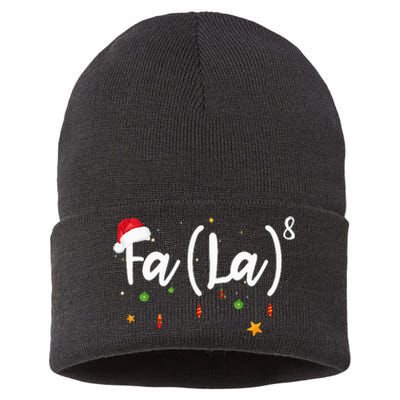 Fa 8 To The Eighth Power Equation Funny Math Christmas Sustainable Knit Beanie