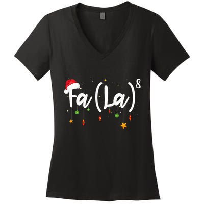 Fa 8 To The Eighth Power Equation Funny Math Christmas Women's V-Neck T-Shirt