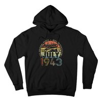 Funny 80 Year Old July 1943 Vintage Retro 80th Birthday Gift Hoodie