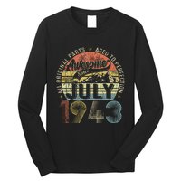 Funny 80 Year Old July 1943 Vintage Retro 80th Birthday Gift Long Sleeve Shirt