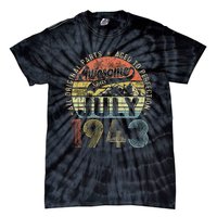 Funny 80 Year Old July 1943 Vintage Retro 80th Birthday Gift Tie-Dye T-Shirt