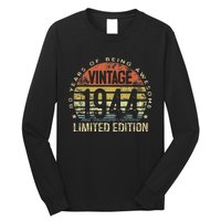 Funny 80 Year Old Gifts Vintage 1944 Limited Edition 80th Birthday Long Sleeve Shirt